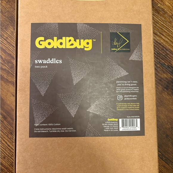 Goldbug Muslin Swaddle/Receiving Blankets 2 pack Dusty Rose/Ivory NEW - Picture 2 of 4